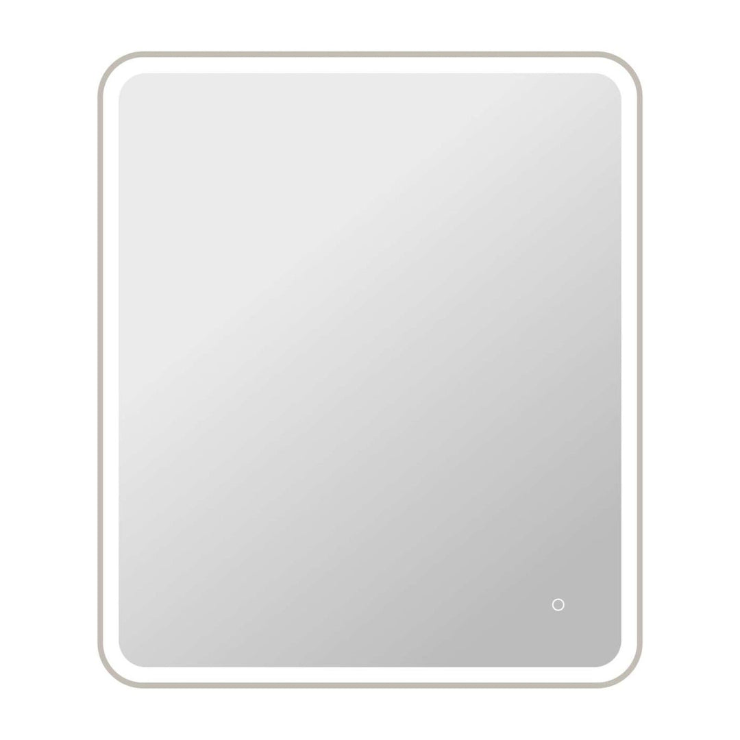 Framed LED Round Mirror II in Silver by Elegant