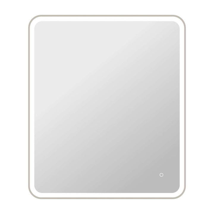 Framed LED Round Mirror II in Silver by Elegant
