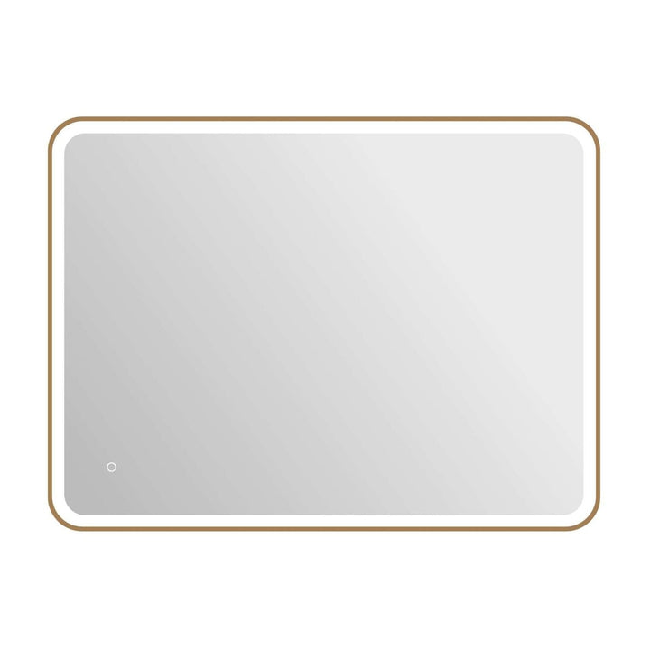 Framed LED Round Mirror II in Satin Gold by Elegant