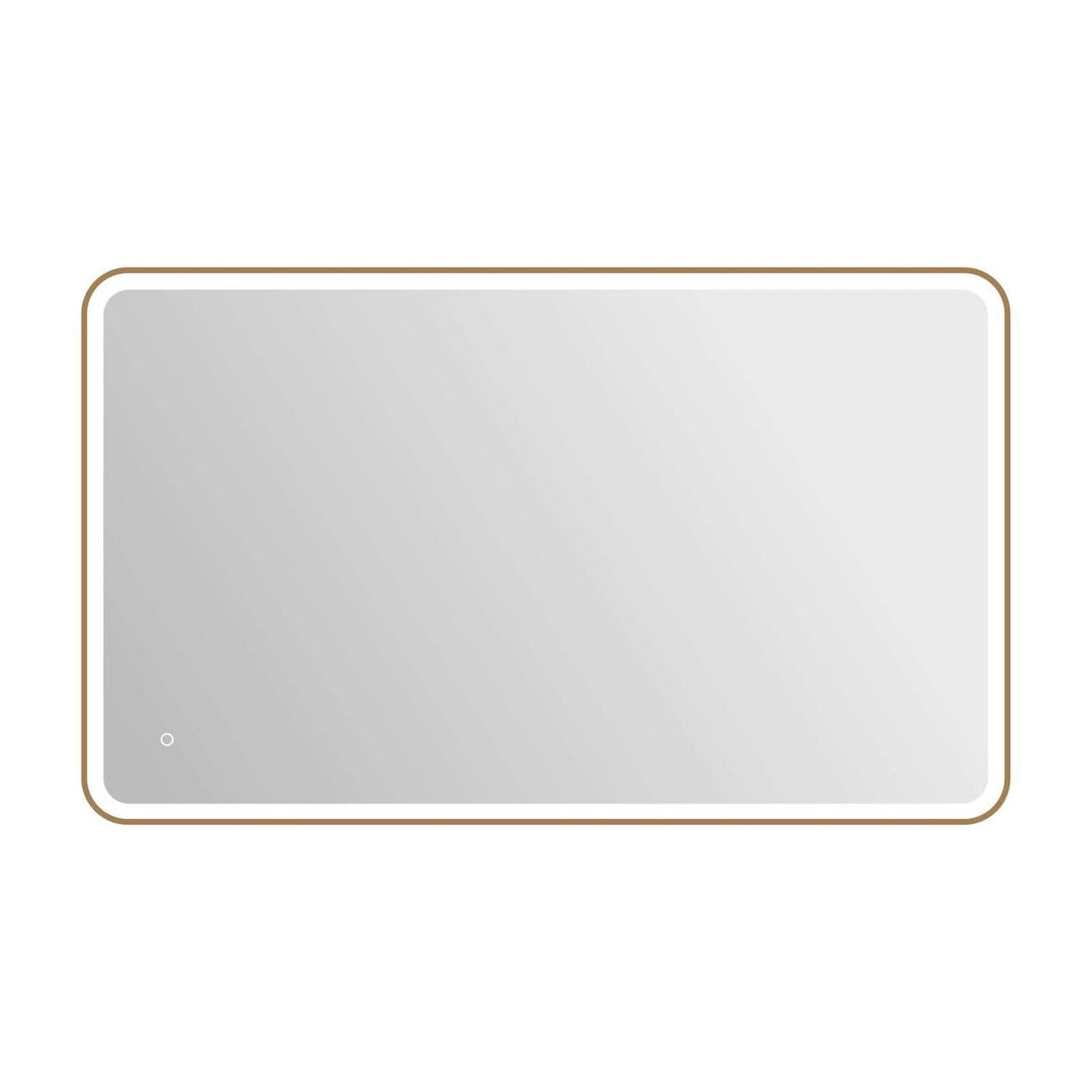 Framed LED Round Mirror II in Satin Gold by Elegant