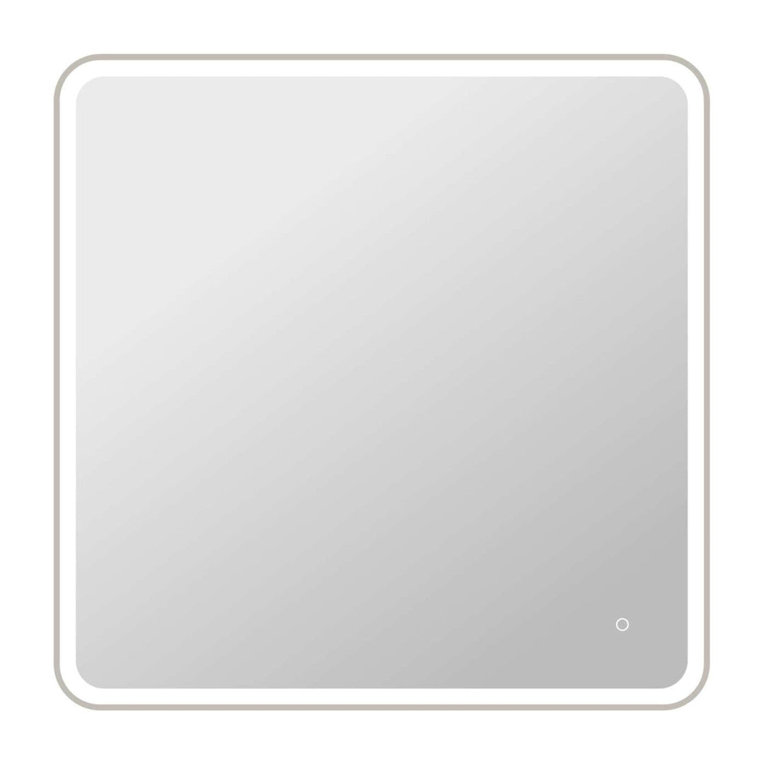 Framed LED Round Mirror II in Silver by Elegant