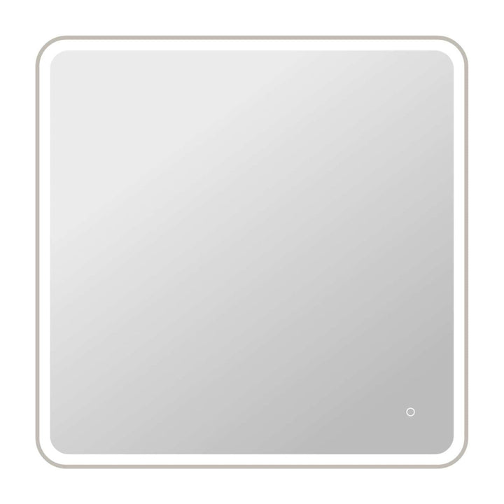 Framed LED Round Mirror II in Silver by Elegant