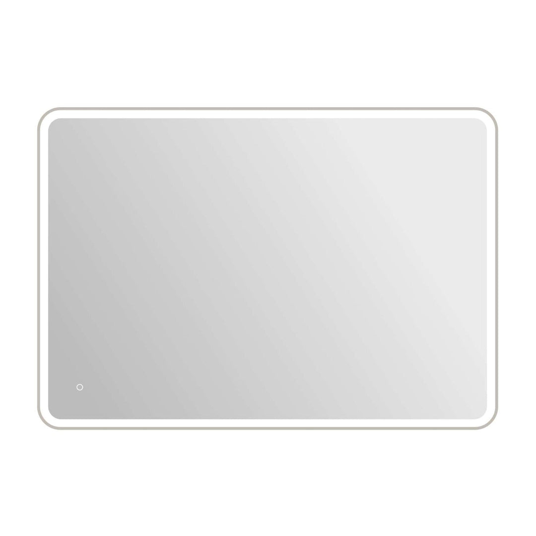 Framed LED Round Mirror II in Silver by Elegant