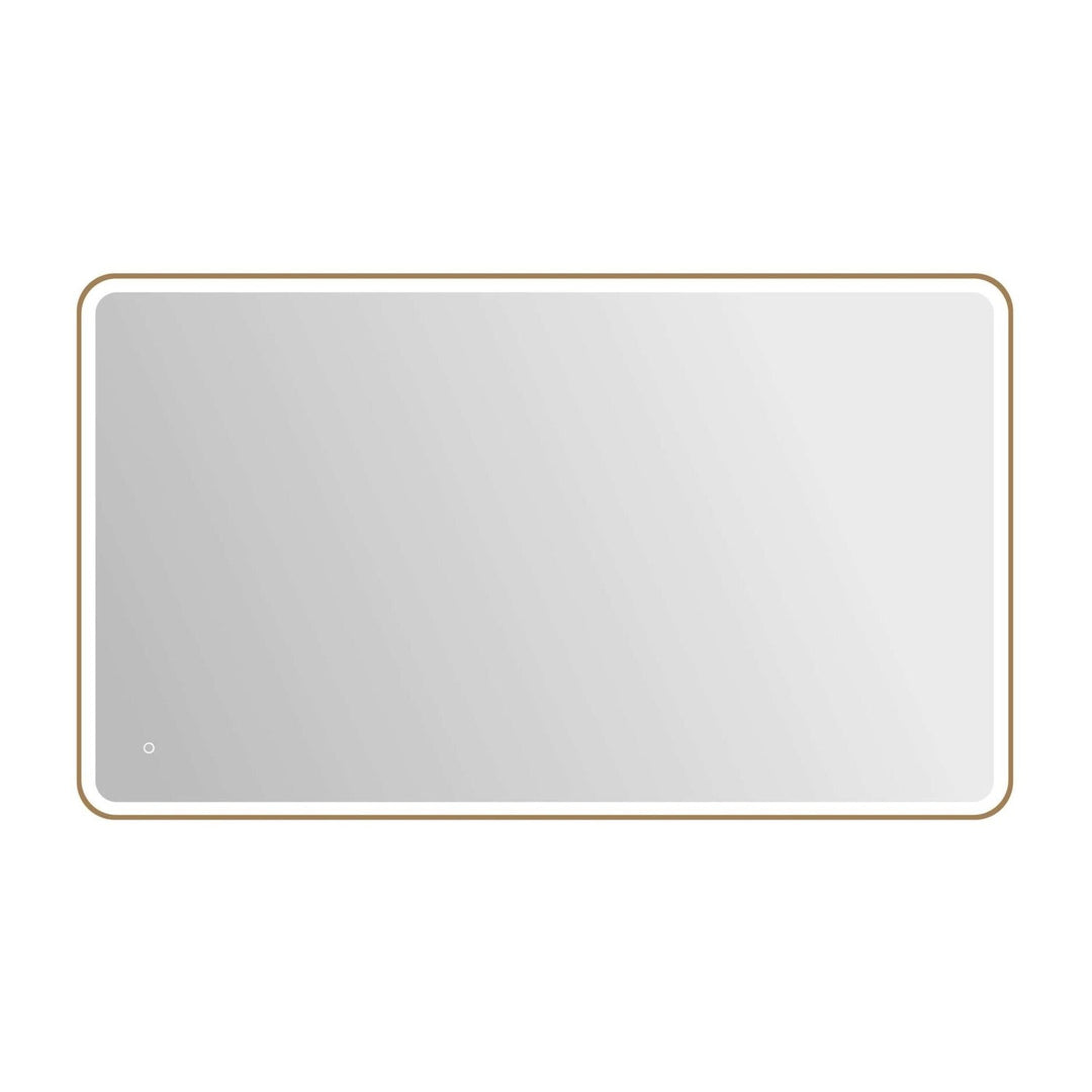 Framed LED Round Mirror II in Satin Gold by Elegant