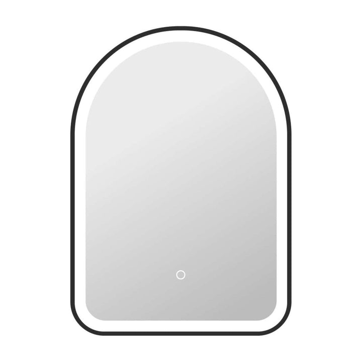 Framed LED Arch Mirror in Black by Elegant