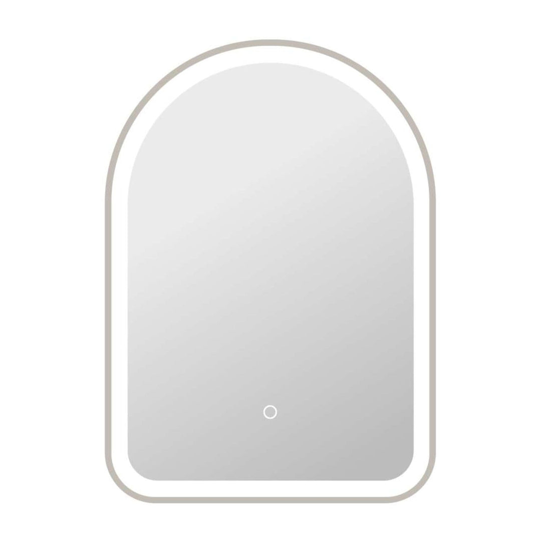 Framed LED Arch Mirror in Silver by Elegant