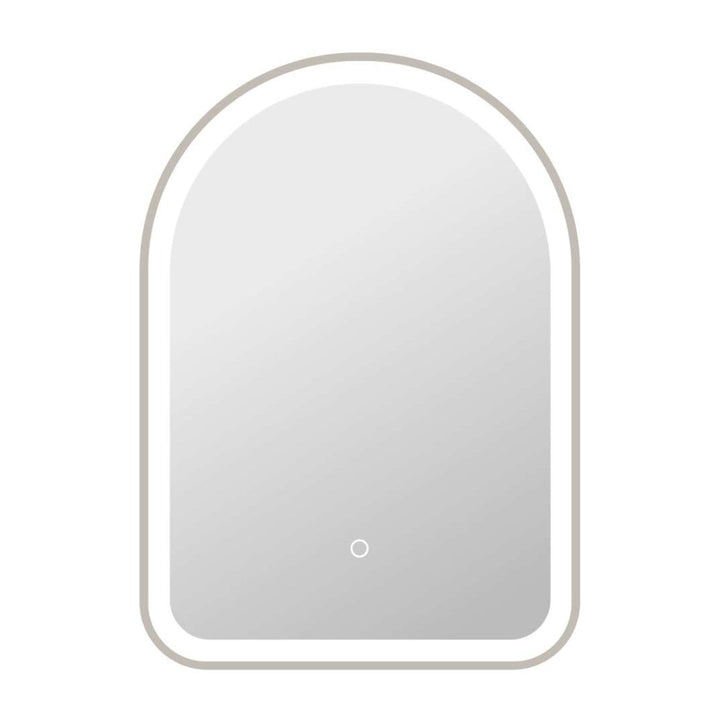 Framed LED Arch Mirror in Silver by Elegant
