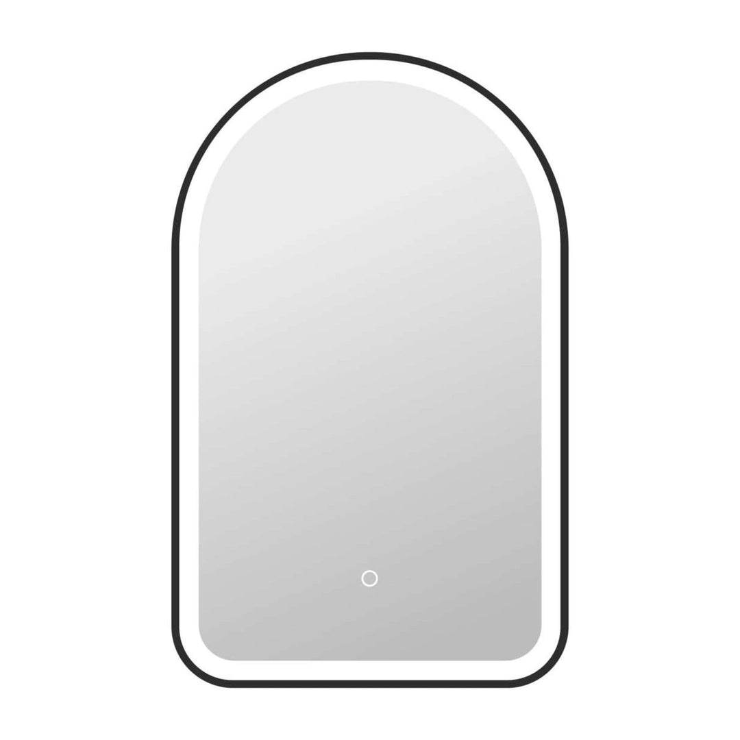 Framed LED Arch Mirror in Black by Elegant