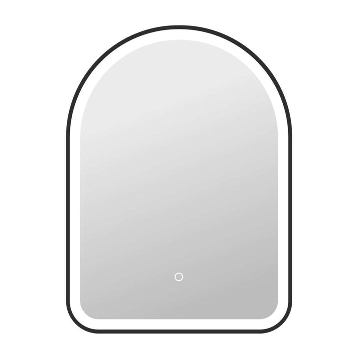 Framed LED Arch Mirror in Black by Elegant