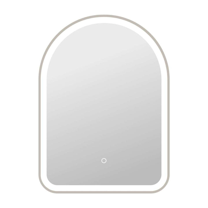 Framed LED Arch Mirror in Silver by Elegant