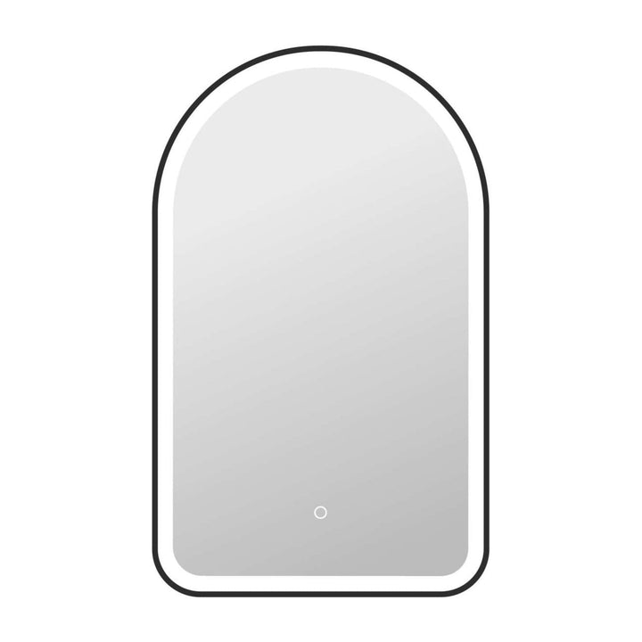 Framed LED Arch Mirror in Black by Elegant