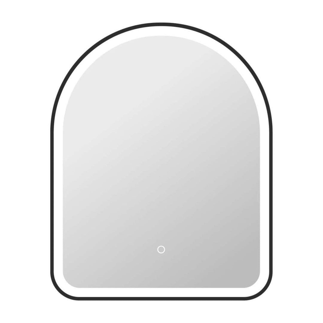 Framed LED Arch Mirror in Black by Elegant