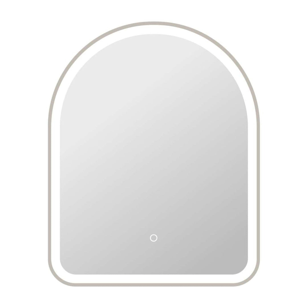 Framed LED Arch Mirror in Silver by Elegant