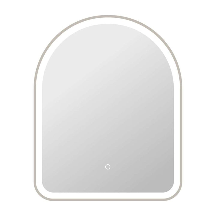 Framed LED Arch Mirror in Silver by Elegant
