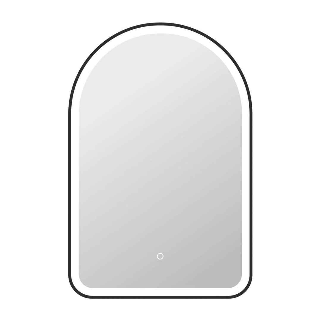 Framed LED Arch Mirror in Black by Elegant