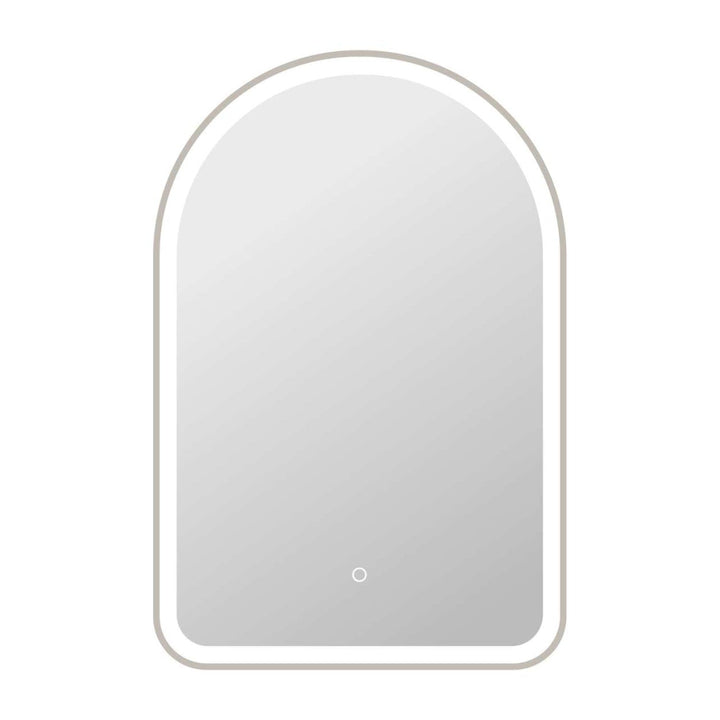 Framed LED Arch Mirror in Silver by Elegant