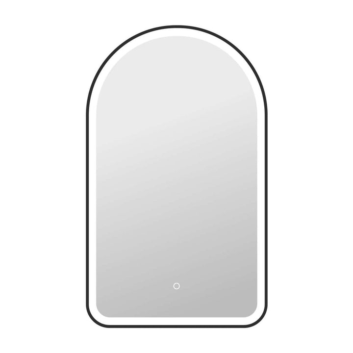 Framed LED Arch Mirror in Black by Elegant