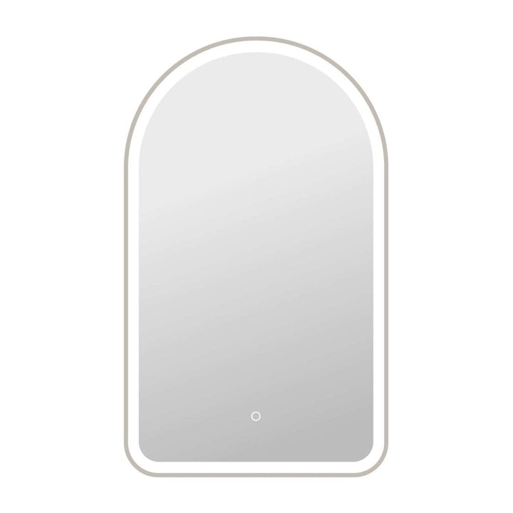 Framed LED Arch Mirror in Silver by Elegant