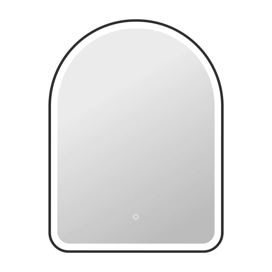 Framed LED Arch Mirror in Black by Elegant