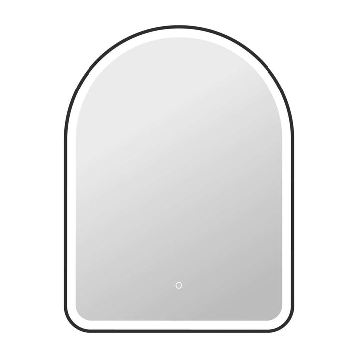 Framed LED Arch Mirror in Black by Elegant