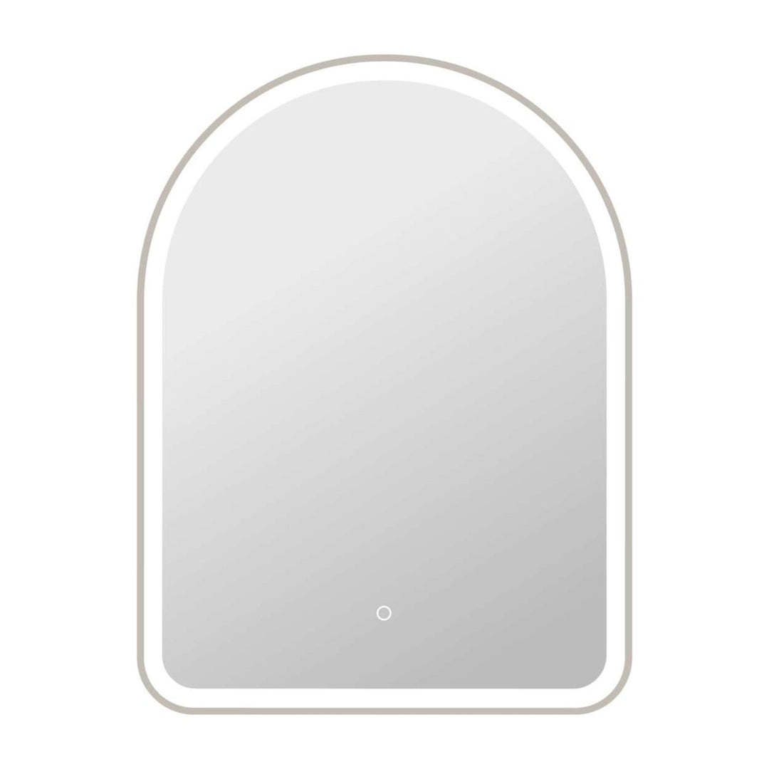 Framed LED Arch Mirror in Silver by Elegant