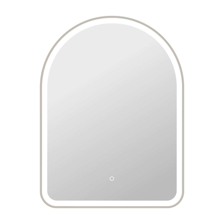 Framed LED Arch Mirror in Silver by Elegant