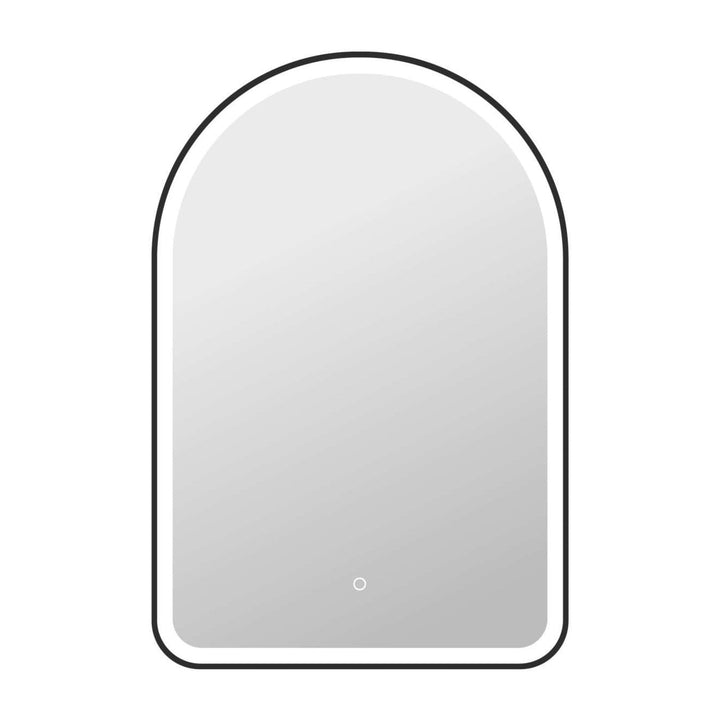 Framed LED Arch Mirror in Black by Elegant