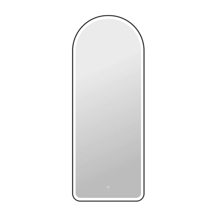 Framed LED Arch Mirror in Black by Elegant