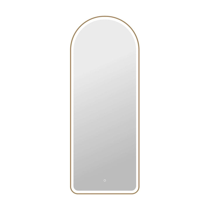 Framed LED Arch Mirror in Satin Gold by Elegant