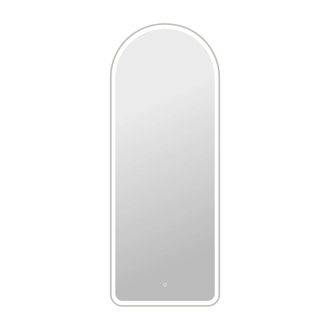 Framed LED Arch Mirror in Silver by Elegant