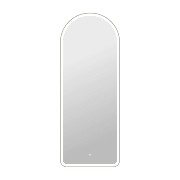 Framed LED Arch Mirror in Silver by Elegant
