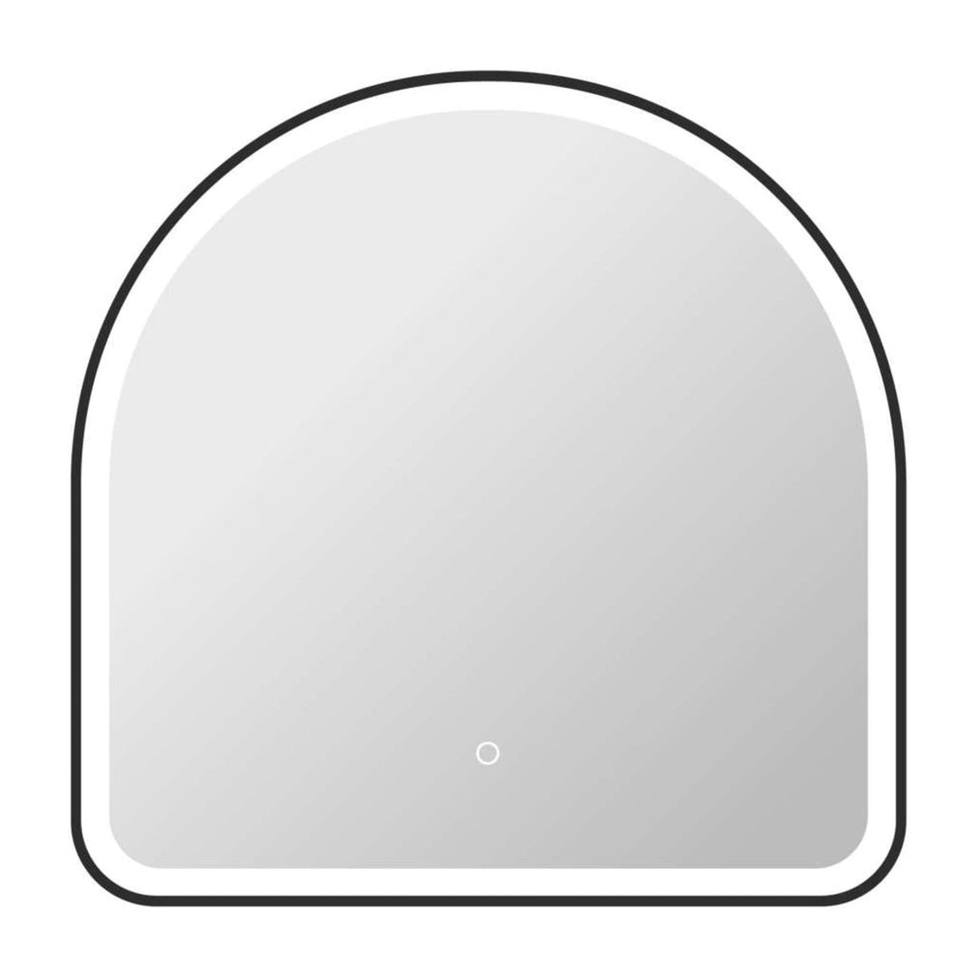 Framed LED Arch Mirror in Black by Elegant