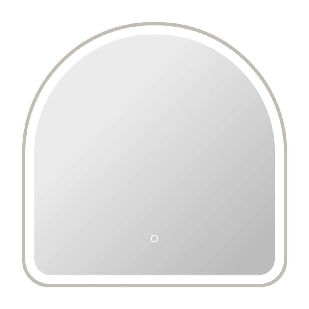 Framed LED Arch Mirror in Silver by Elegant