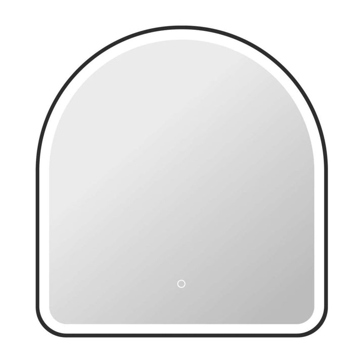 Framed LED Arch Mirror in Black by Elegant