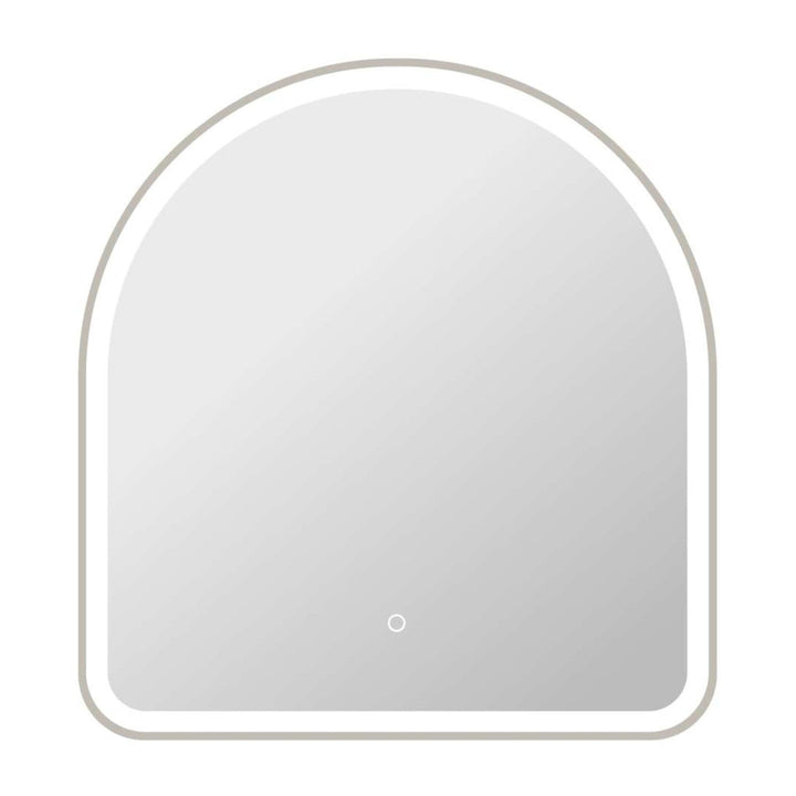 Framed LED Arch Mirror in Silver by Elegant