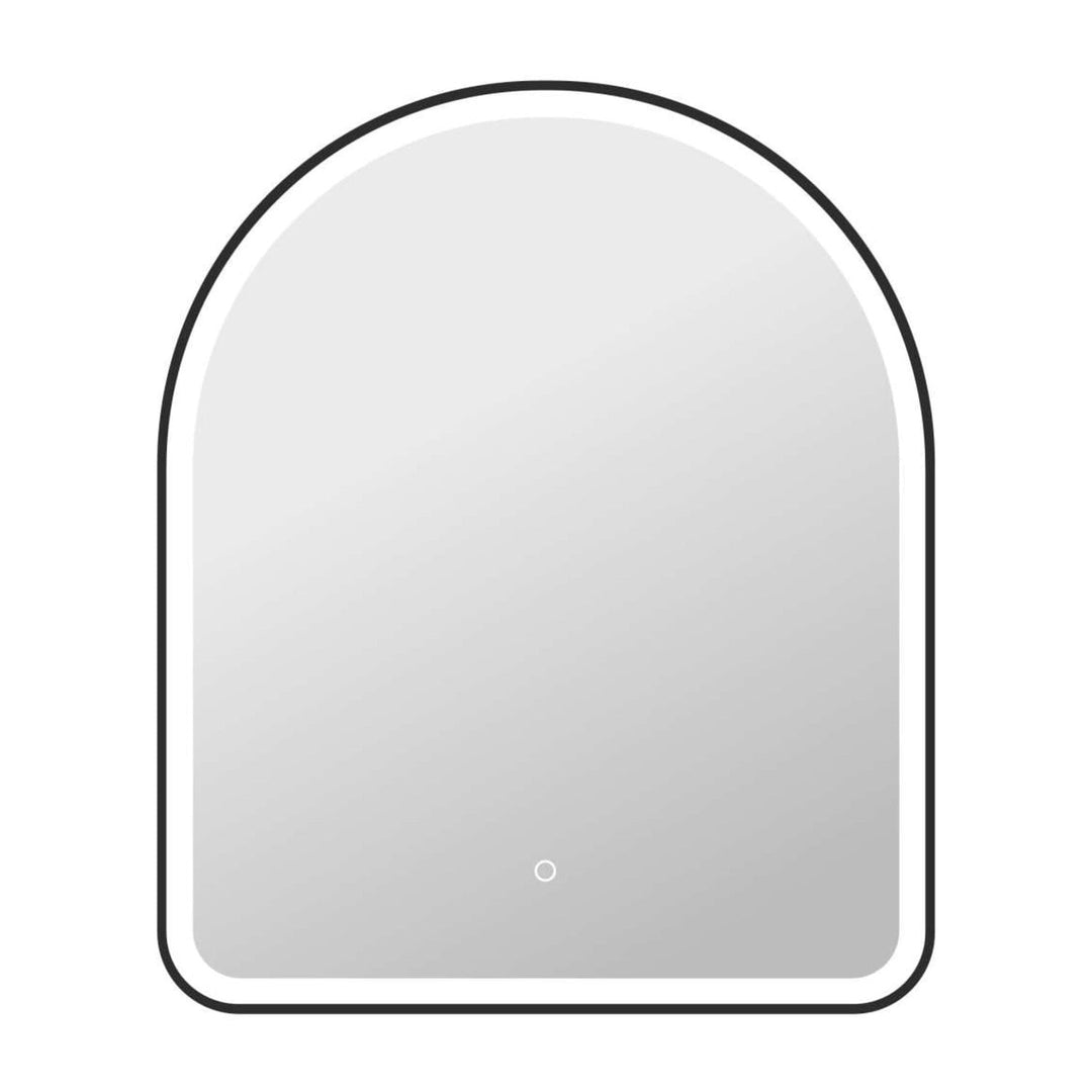 Framed LED Arch Mirror in Black by Elegant