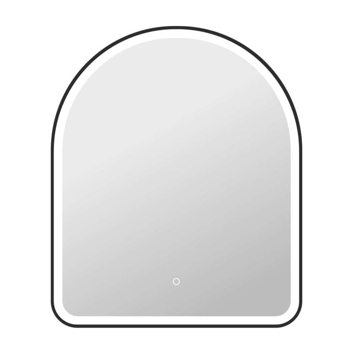 Framed LED Arch Mirror in Black by Elegant