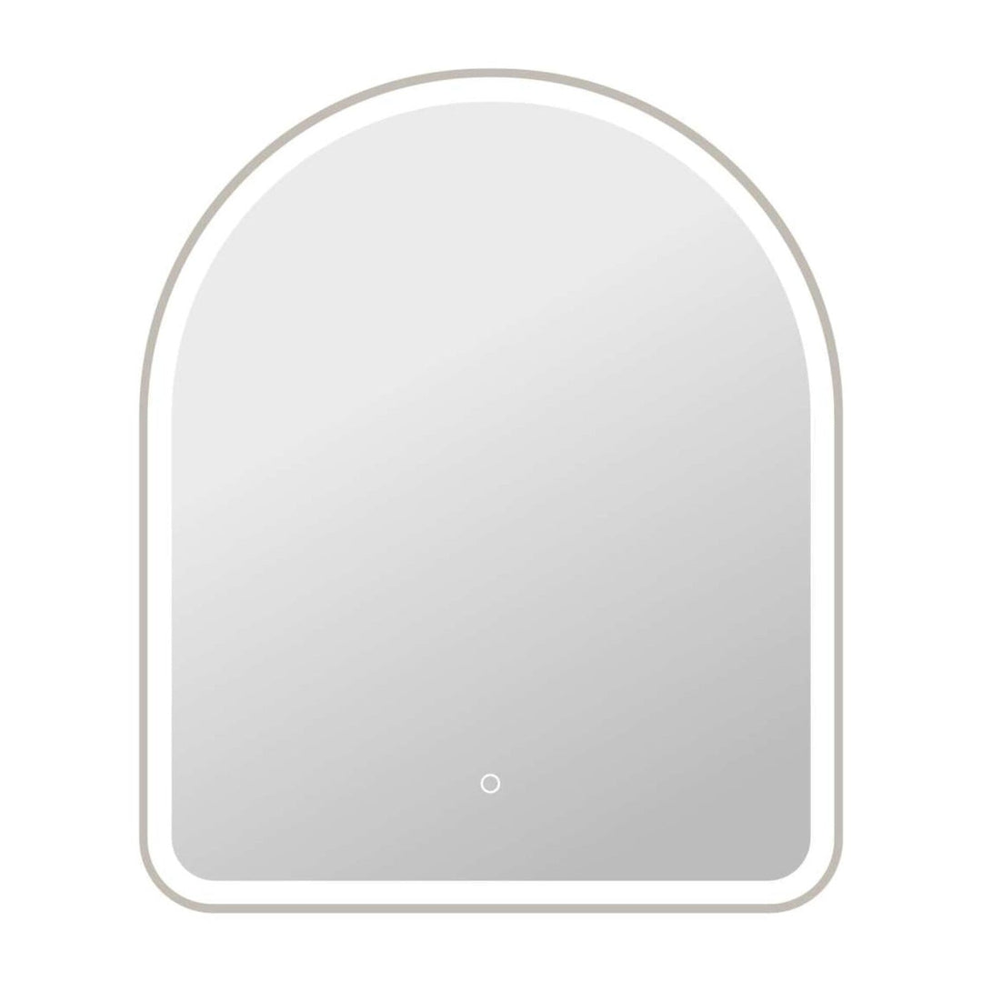 Framed LED Arch Mirror in Silver by Elegant