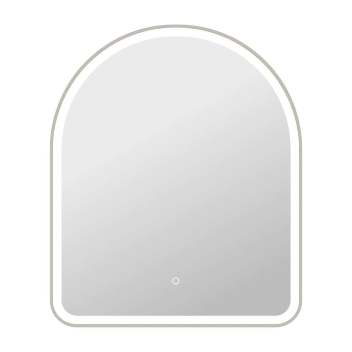 Framed LED Arch Mirror in Silver by Elegant