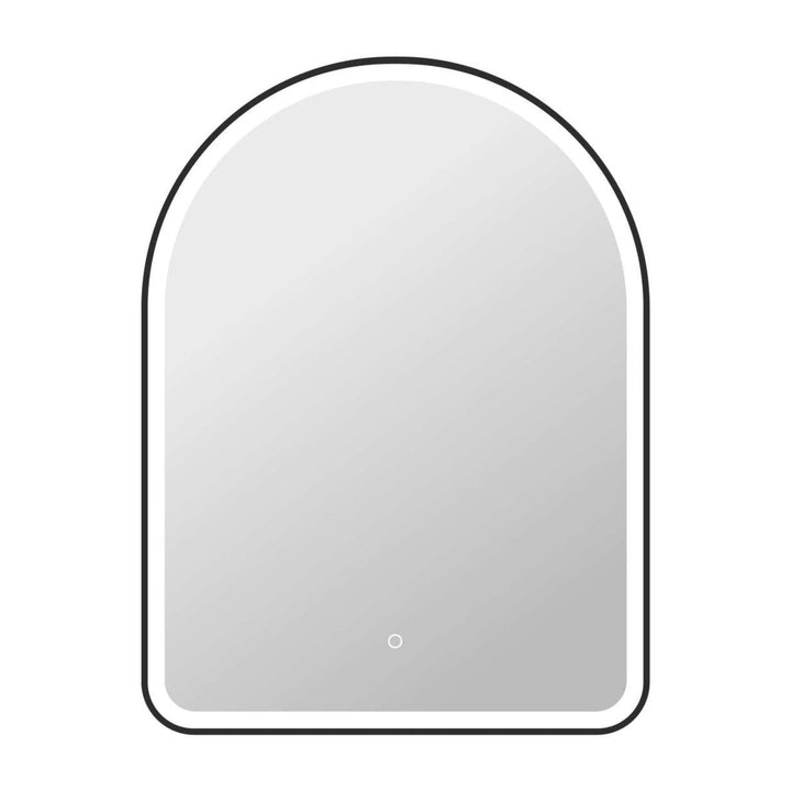 Framed LED Arch Mirror in Black by Elegant