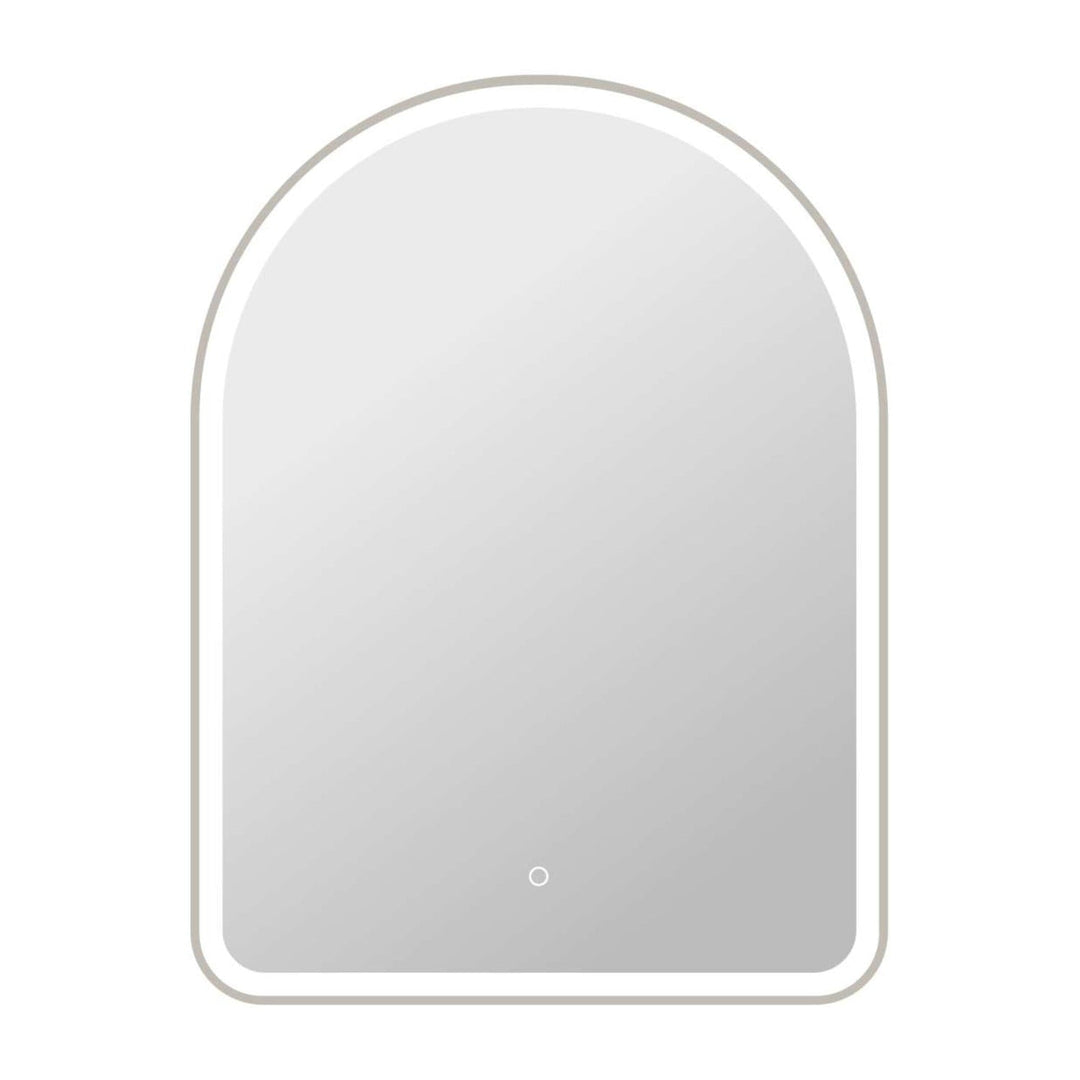 Framed LED Arch Mirror in Silver by Elegant