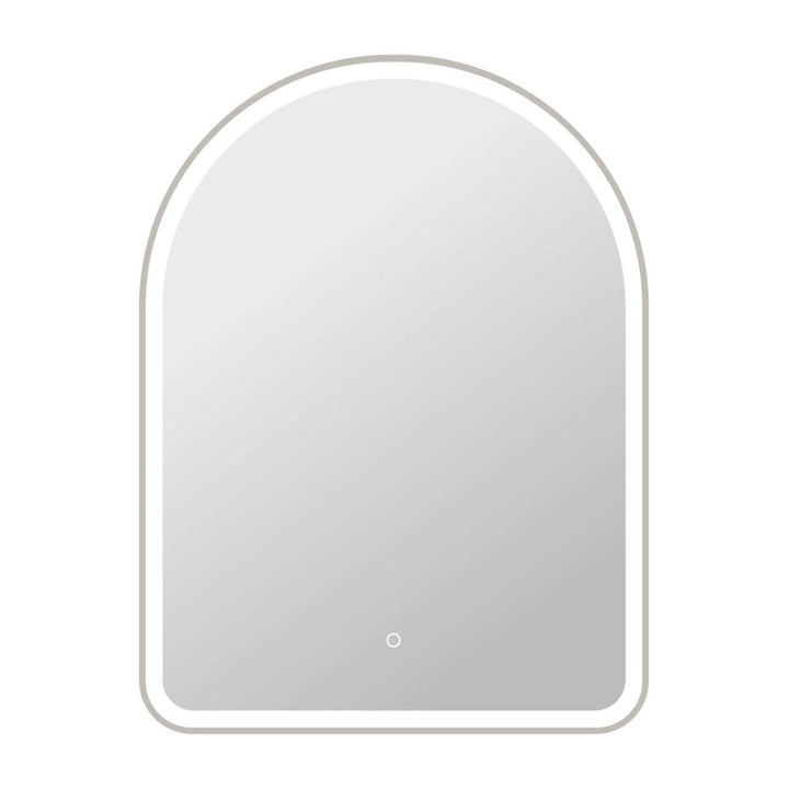 Framed LED Arch Mirror in Silver by Elegant