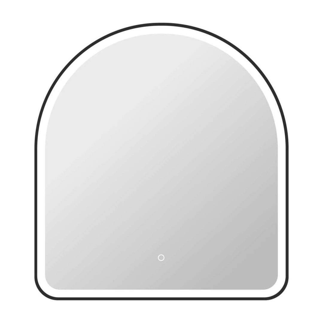 Framed LED Arch Mirror in Black by Elegant
