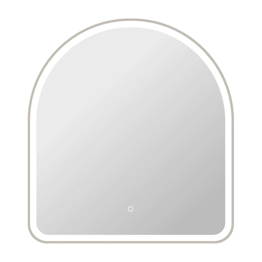 Framed LED Arch Mirror in Silver by Elegant