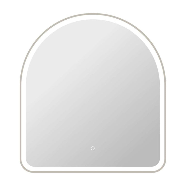 Framed LED Arch Mirror in Silver by Elegant