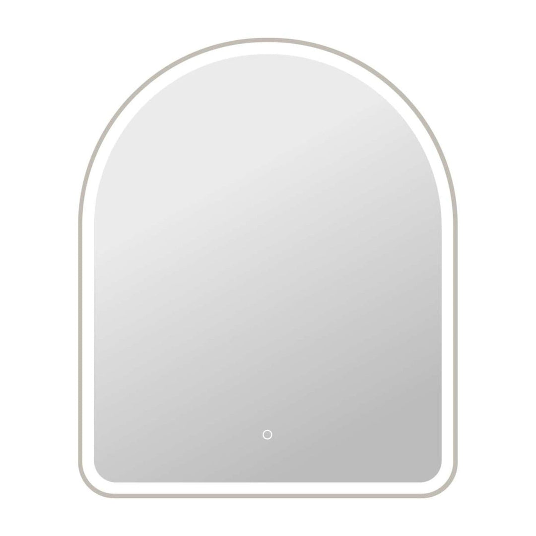 Framed LED Arch Mirror in Silver by Elegant