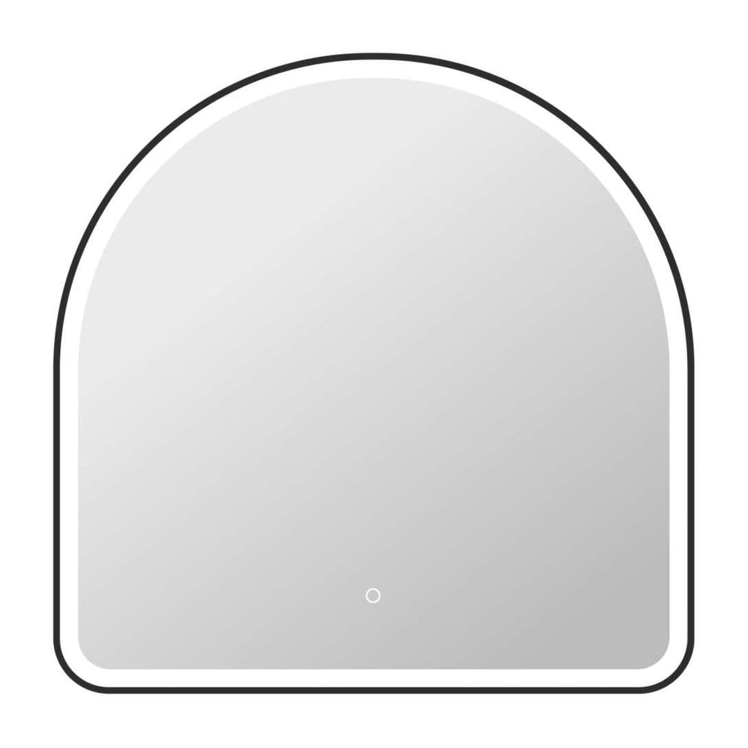 Framed LED Arch Mirror in Black by Elegant