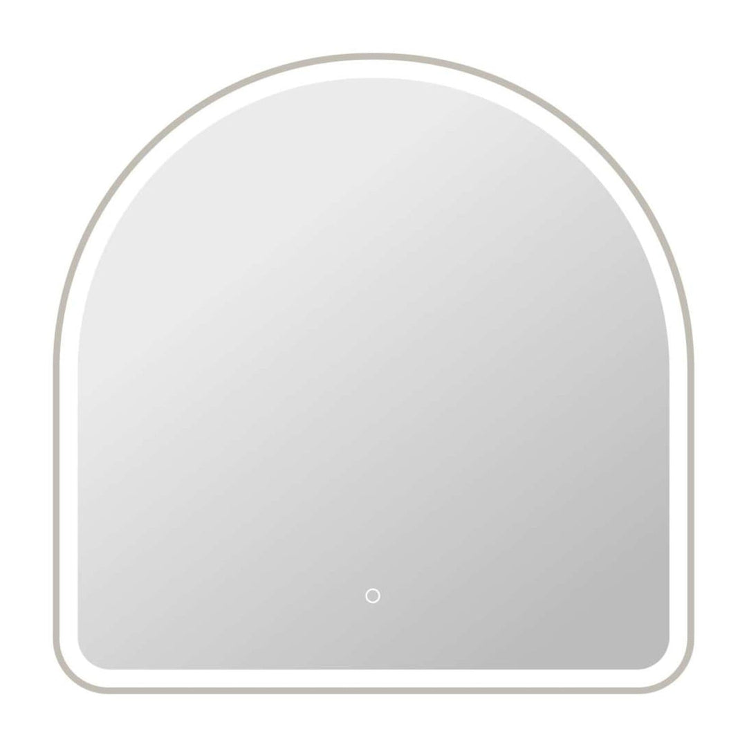 Framed LED Arch Mirror in Silver by Elegant