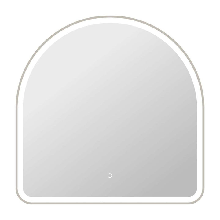 Framed LED Arch Mirror in Silver by Elegant
