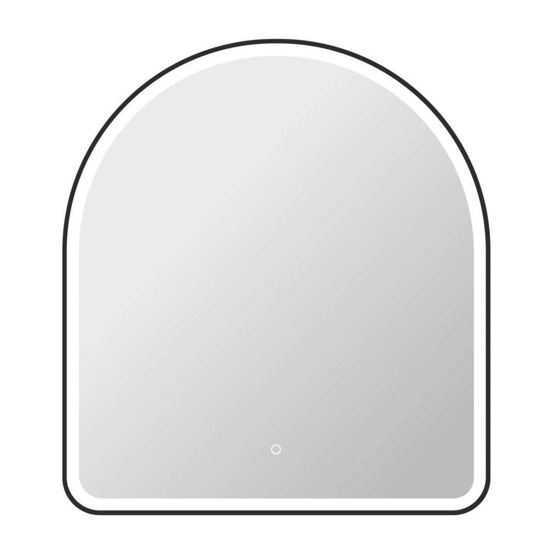 Framed LED Arch Mirror in Black by Elegant